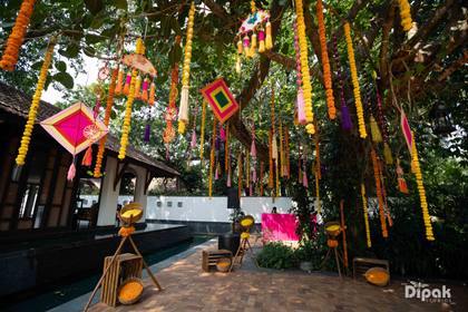 Ceiling and Photo-op — Mehendi decor — Alila Diwa Goa